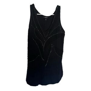 Y2K Black Embellished Tank Top
